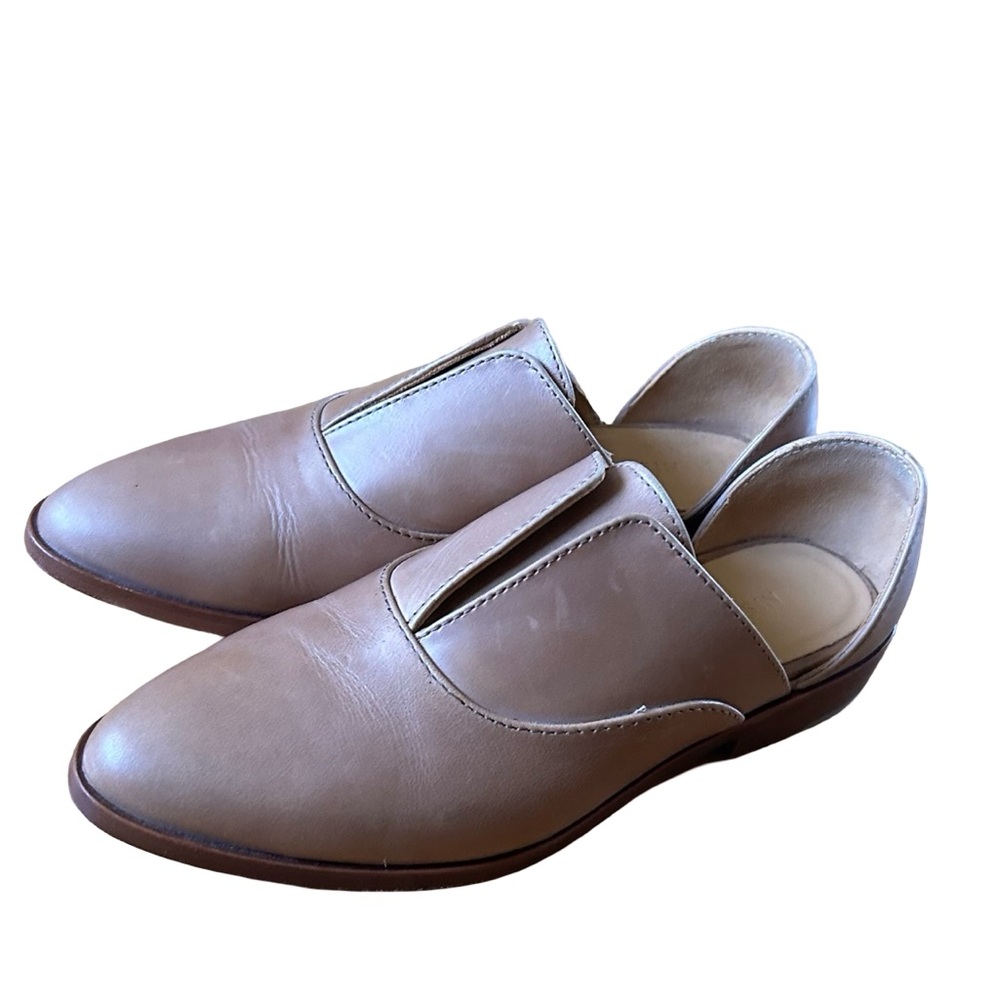 Nisolo Leather Smoking Flats Taupe Nude Beige Shoes Size 6 - Picture 6 of 14